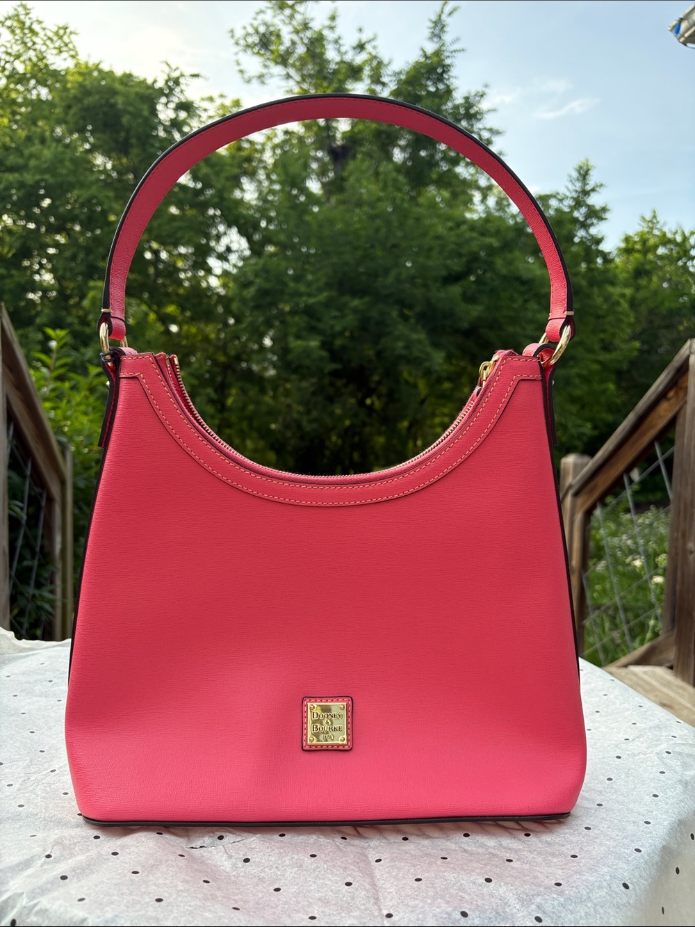 Dooney & Bourke Bubblegum Pink Leather Shoulder Bag